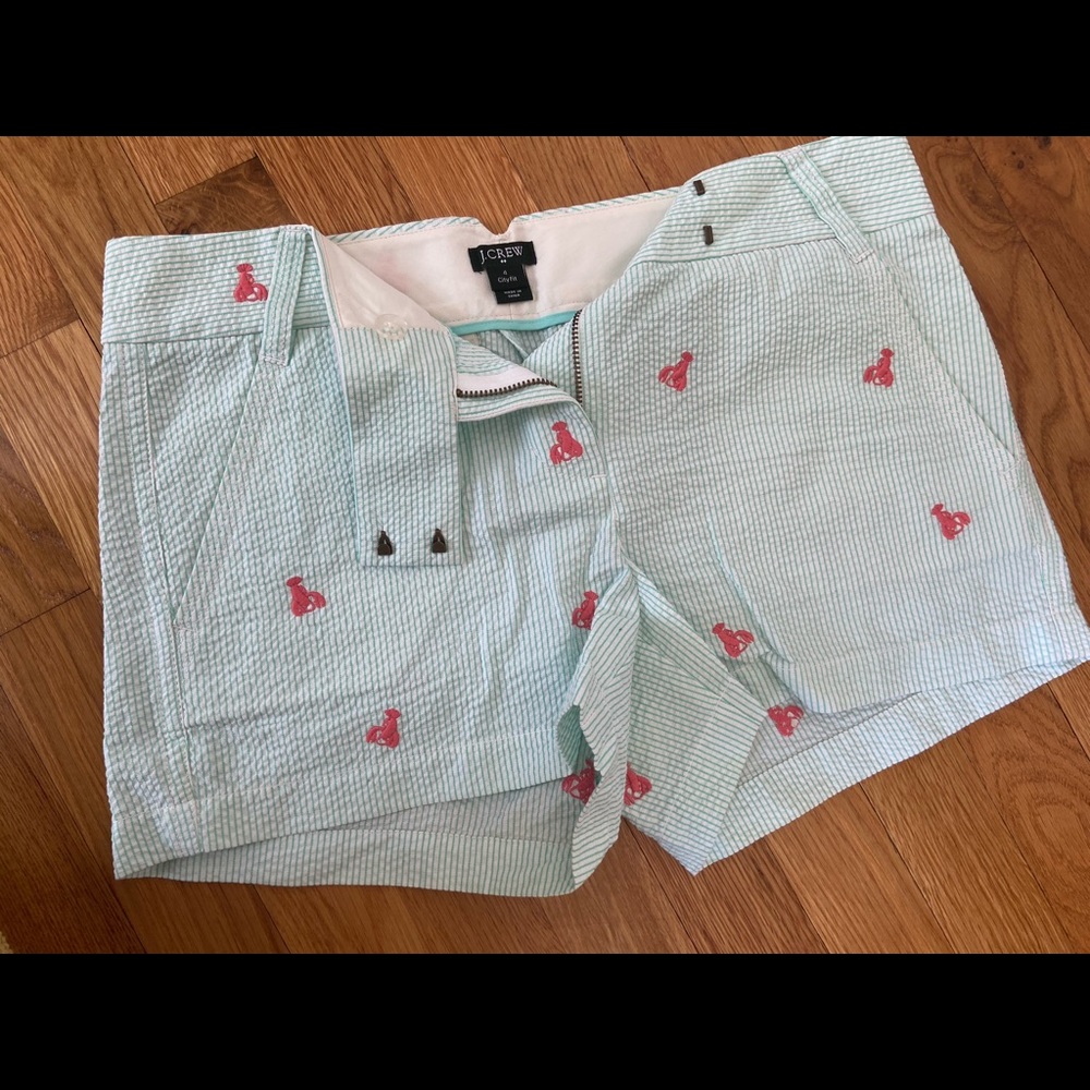J crew seersucker lobster short size 4